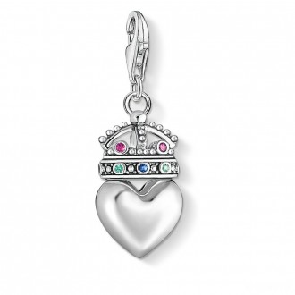 Charm pendant Heart with crown