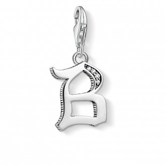 Charm pendant letter B silver