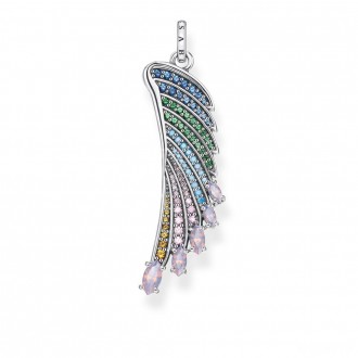 pendant bright silver-coloured hummingbird wing