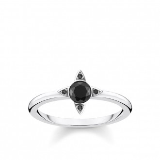 ring Black stones, silver