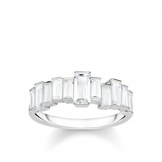 ring White stones baguette cut