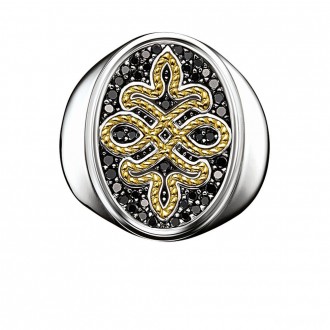 signet ring diamond Love Knot