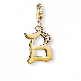 Charm pendant letter B gold