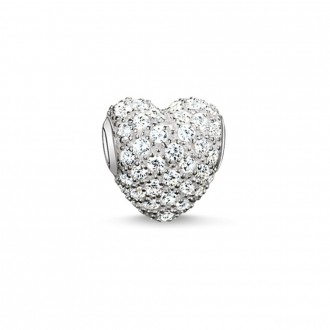 Bead white pavé heart