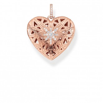 pendant heart medallion star pink