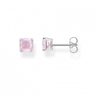 ear studs shimmering pink opal colour effect