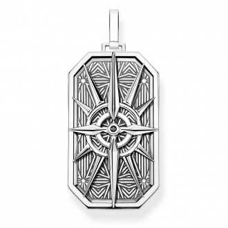 pendant compass star silver