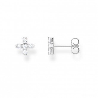 ear studs Cross white