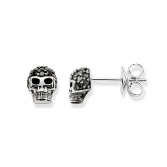 ear studs skull pave