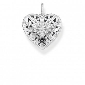 pendant heart medallion star silver