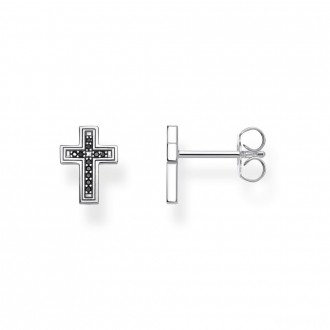 ear studs Cross black