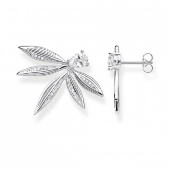 ear studs leaves silver