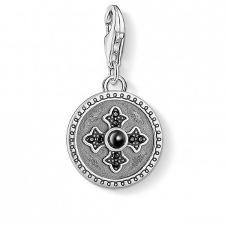 Charm pendant disc Royalty cross