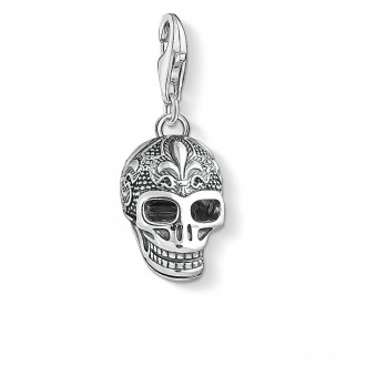 Charm pendant skull with lily