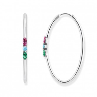 hoop earrings Royalty Colourful Stones