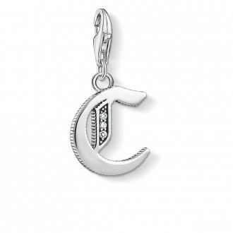 Charm pendant letter C silver