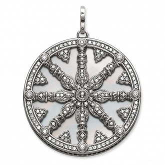 pendant Karma Wheel with mother-of-pearl disc